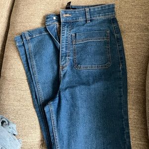 High waisted wide leg jeans